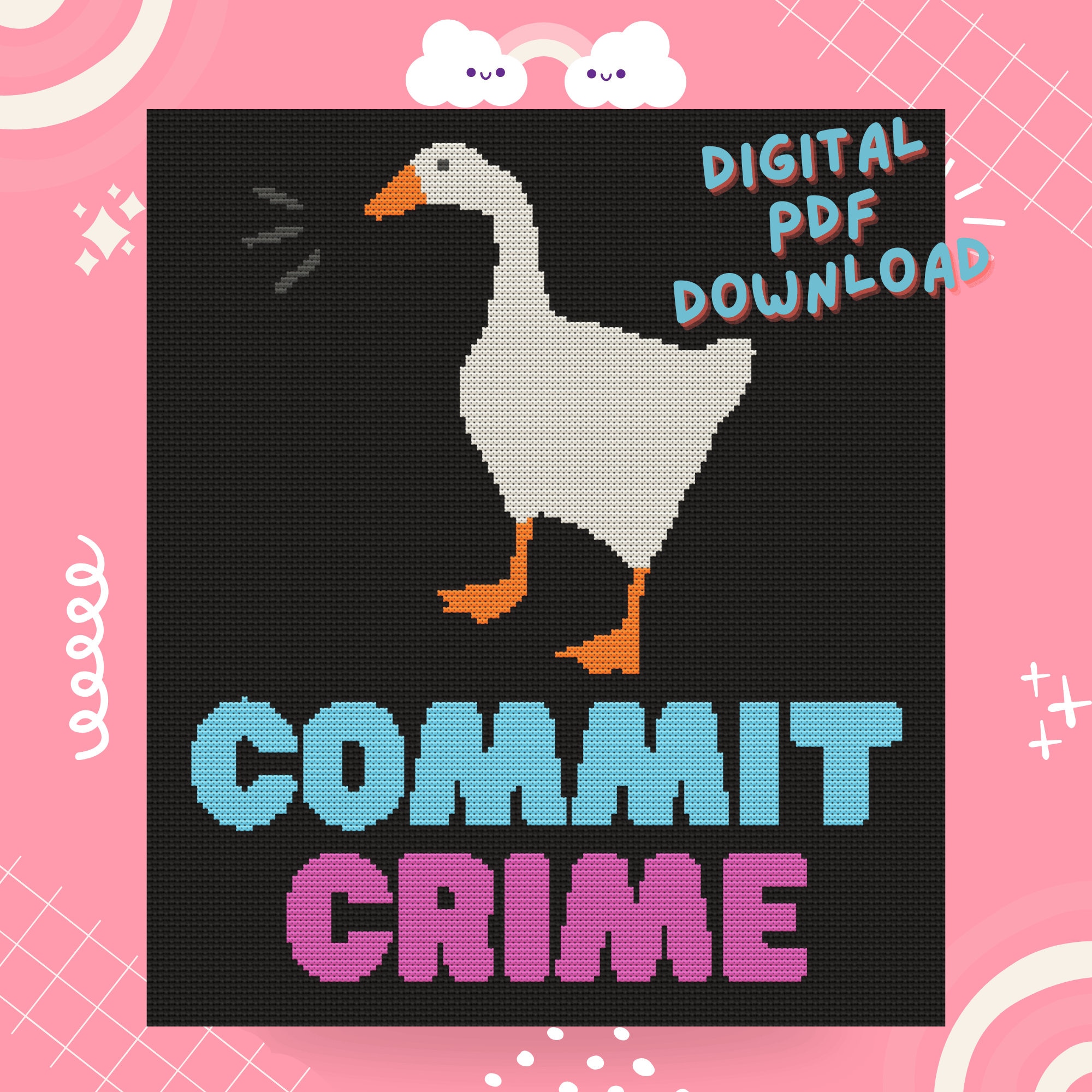 Untitled Goose Game Top Gun Inspired Cross Stitch Pattern 