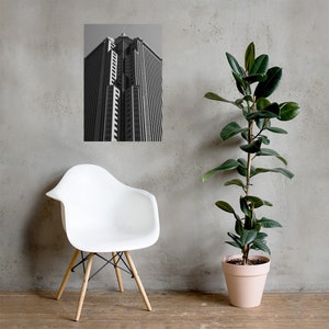 Photo paper poster of the corner of the Bank of America Plaza