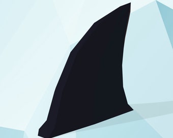 3D Shark Fin Papercraft Template | DIY Origami Shark Fin Sculpture | Easy Printable PDF Craft