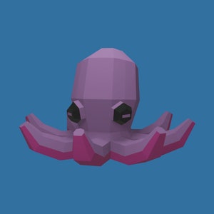 Papercraft Octopus Model, Create Your Own 3D Papercraft Model, 3D Origami Paper Sculpture, DIY decor gift