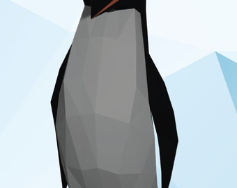 Penguin model, Create Your Own 3D papercraft penguin, Origami Paper Sculpture, PDF Papercraft Template