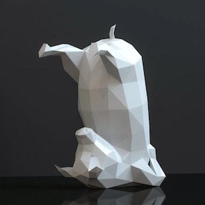 Papercraft Yoga Pig Model, Create Your Own 3D Papercraft Model, 3D Origami Paper Sculpture, low poly pepakura template
