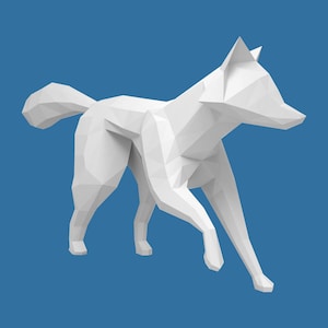 Papercraft Fox Model, Create Your Own 3D Papercraft Model, 3D Origami Paper Sculpture, DIY decor gift