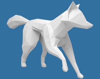 Papercraft Fox Model, Create Your Own 3D Papercraft Model, 3D Origami Paper Sculpture, DIY decor gift