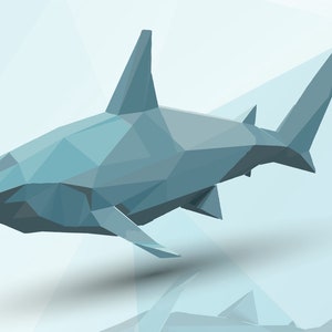 Great White Shark model, Create Your Own 3D papercraft shark, Origami Shark, Paper Sculpture, PDF Papercraft Template
