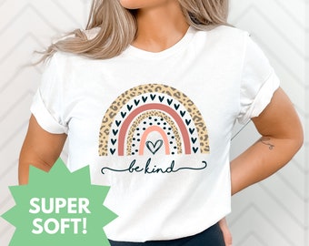 Be Kind Rainbow Shirt, Be Kind Shirt, Be Kind Tee, Rainbow Shirt, Kindness Tshirts, Kindness shirts, Rainbow Shirt, Leopard rainbow Shirt