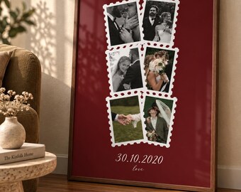Collage fotografico personalizzato per il matrimonio, regalo di anniversario personalizzato, ricordo per la coppia.