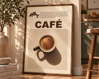 Quadro vintage a tema caffè, poster da bar, decorazione accogliente per la cucina, stampa per gli amanti del caffè