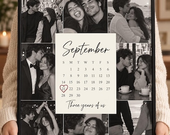 Calendario fotografico personalizzato con collage di foto: ricordo di anniversario