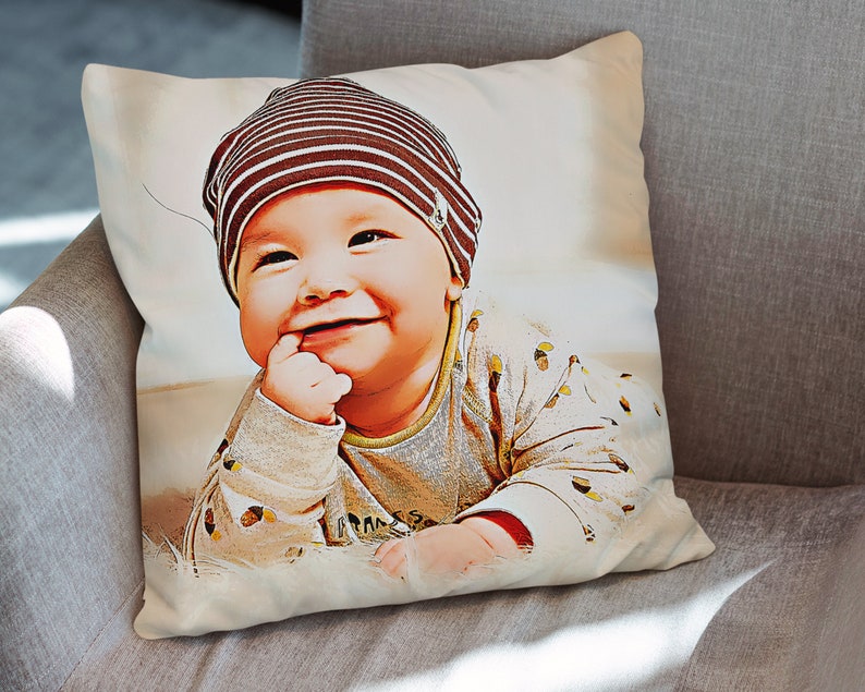 Photos on Pillows Baby Photo Pillow Photo Gift Pillow Case Etsy