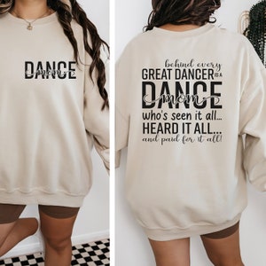 Dancer Sweatshirt For Women - Heart Graphic Crewneck Pullover, Funny Dance Teacher Mom Gift