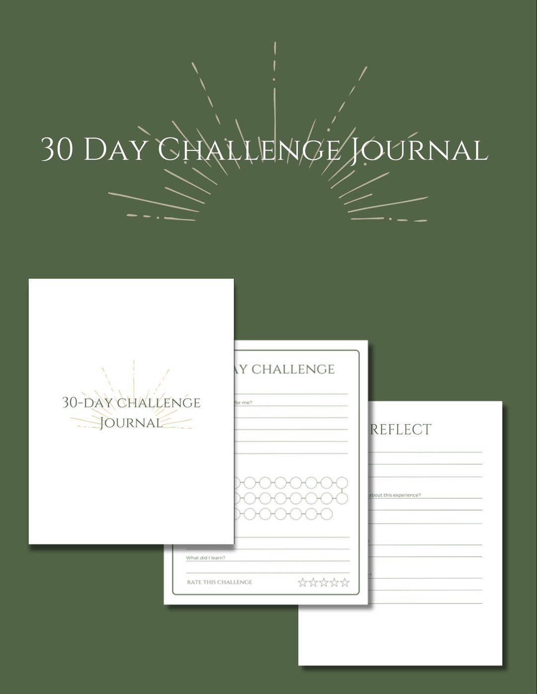 Printable 30-day Fitness Challenge: Boost Your Health and Wellness, PDF ...