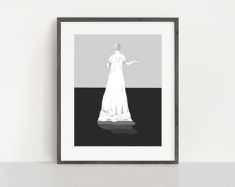 The Awakening Wall Art Kate Chopin Wall Art Printable Wall Art Digital Download English Literature Art English Class, Black and White