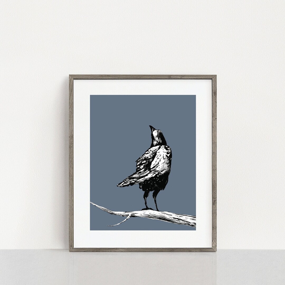 Raven Art Print Wall Art Edgar Allen Poe Poster English Class Classroom ...
