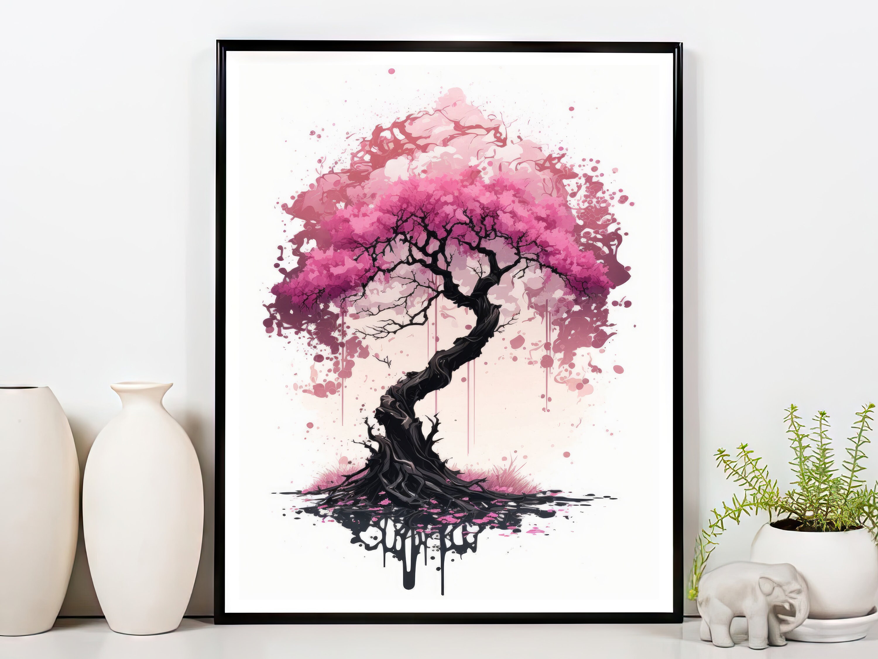 Spring Cherry Blossom Tree Printable Wall Art, AI Generated Digital ...