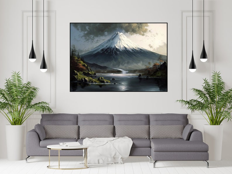 Mount Fuji Mountain Landscape Wall Art AI Generated Digital Etsy