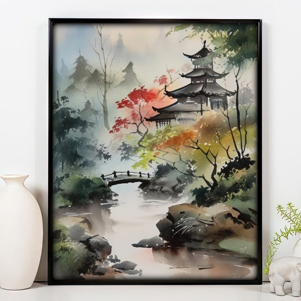 Japan Landscape Art Etsy