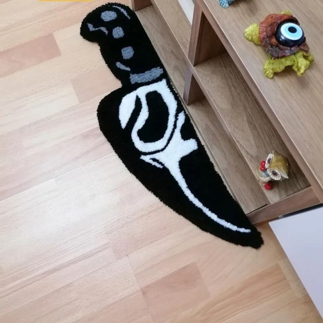 20x60cm Ghost Face Tufted Rug Scary Scream Knife Rug Horror Etsy