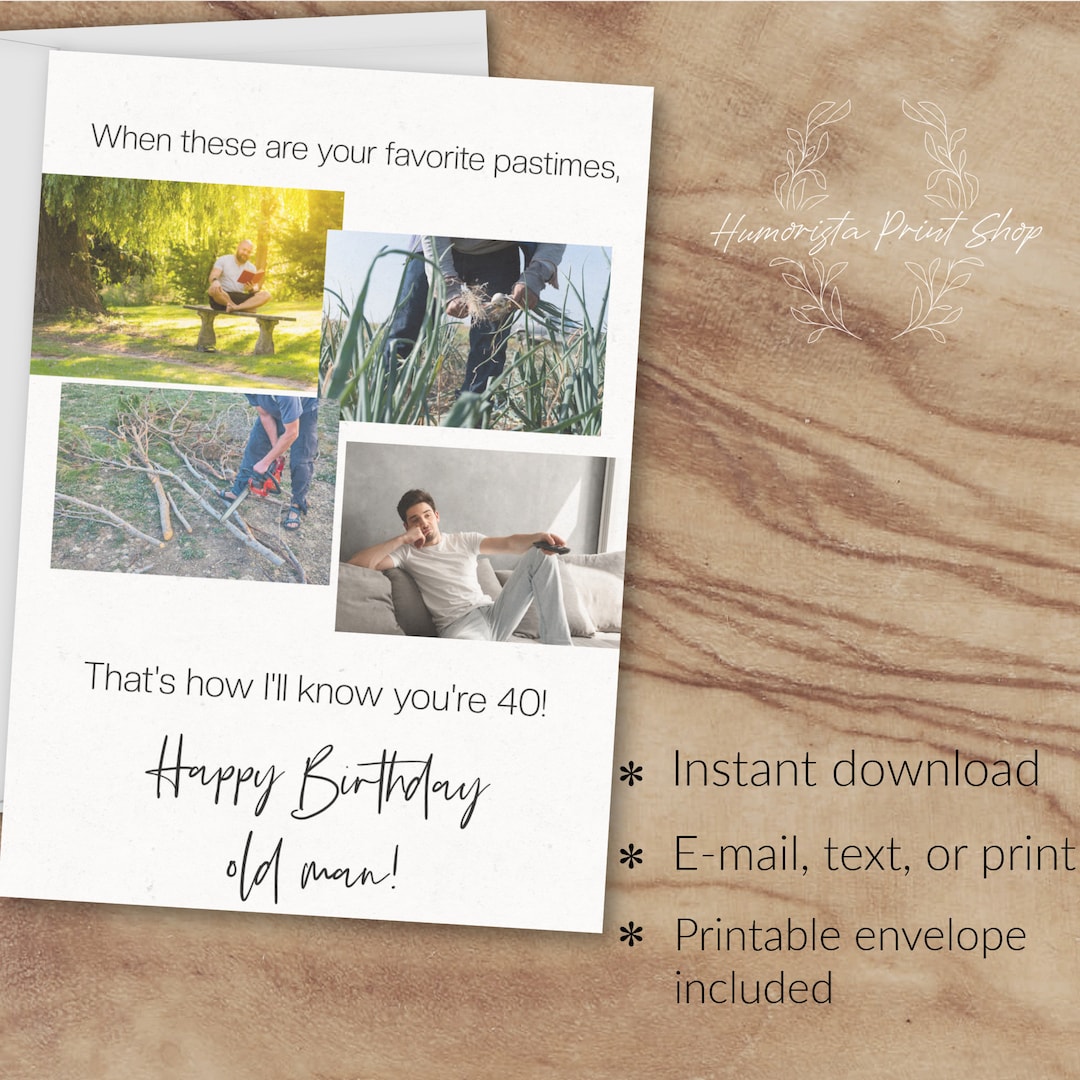 Funny Printable 40th Birthday Card Funny 40th Birthday Card Snarky Rude ...
