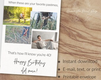 Funny 40th Birthday Card 40th Birthday Card Sarcastic 40th Birthday ...