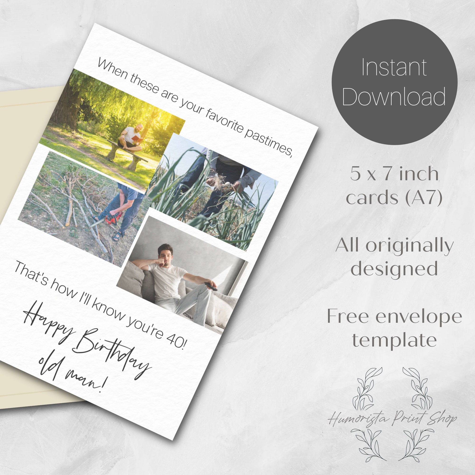 Funny Printable 40th Birthday Card Funny 40th Birthday Card Snarky Rude ...