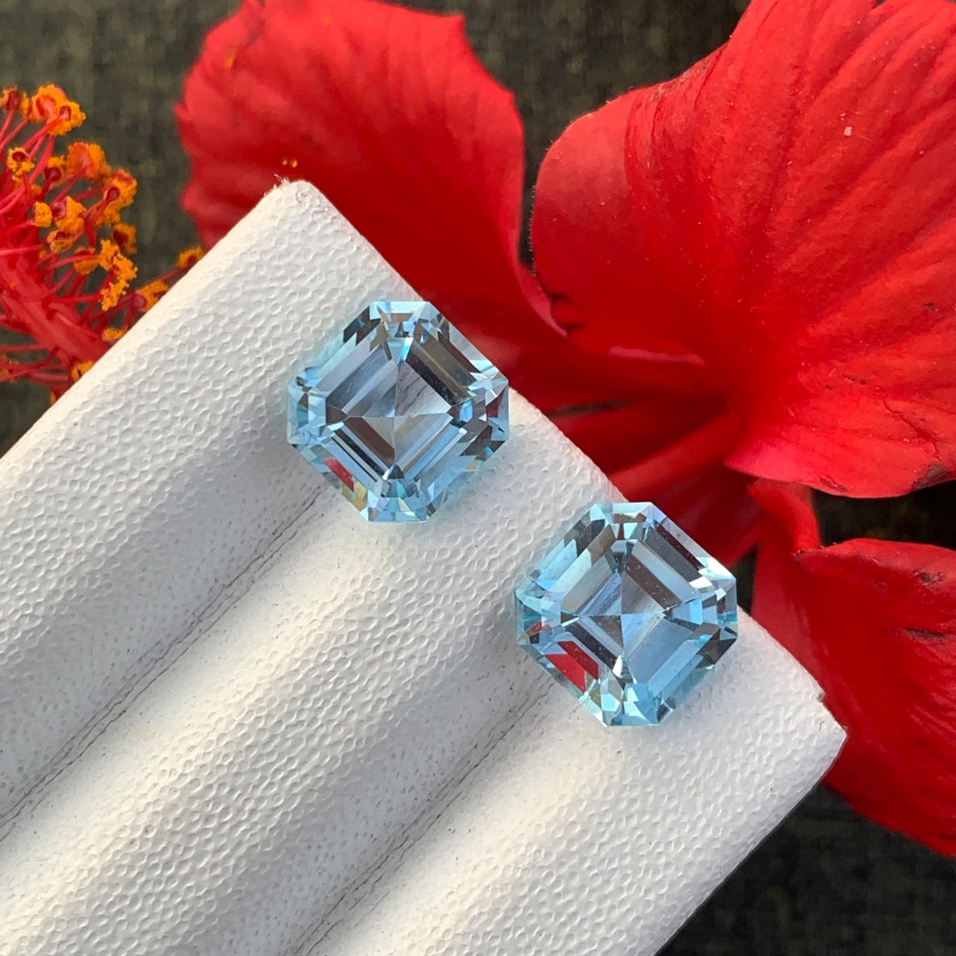 3 Carats Each Topaz Pair Sky Blue Topaz Faceted Topaz Etsy Canada