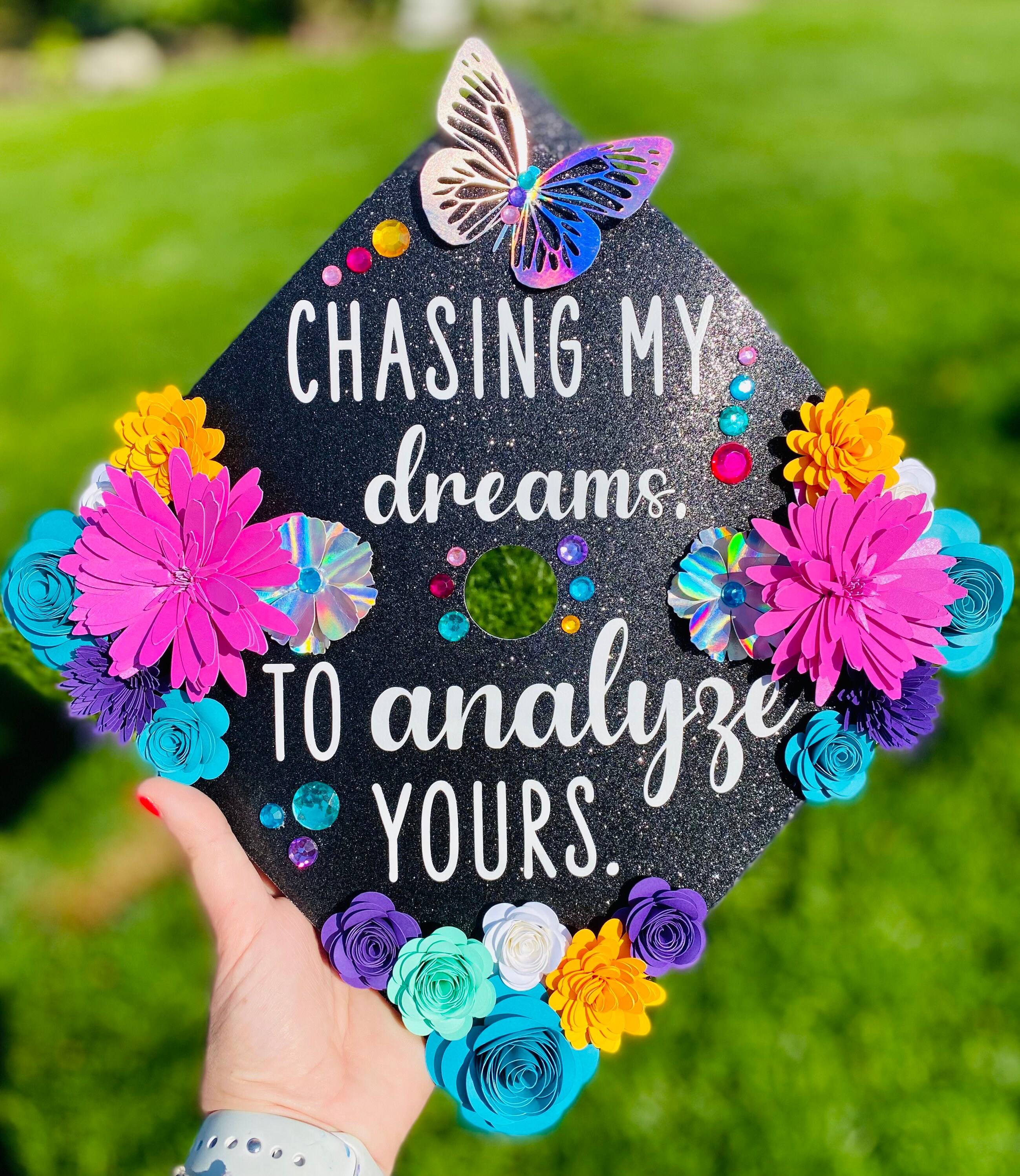 Graduation Cap Topper Customizable Paper Flowers Etsy