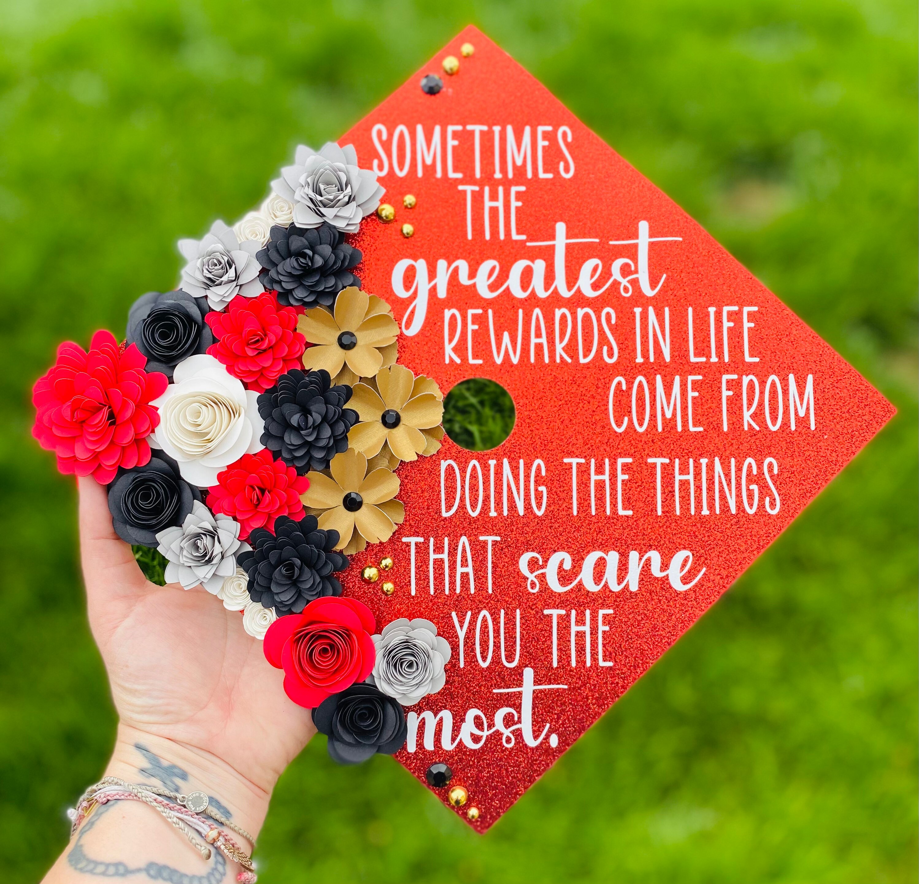 Graduation Cap Topper Customizable Paper Flowers Etsy