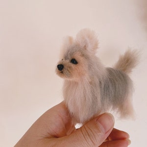 Custom felted dog, Needle Felted dog, Animal Sculpture, Yorkshire, miniature, dollhouse,Child&#39;s gift, Teddydog, Blythe doll, Puppy doll