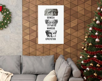 Stoic Philosophy Poster, Seneca, Marcus, Epictetus, Matte Print
