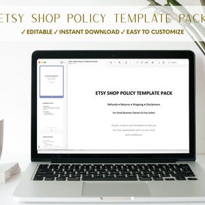 Etsy Shop Policy Template Pack, Editable Refund Return Shipping Policies, Small Business Seller Templates and Digital Download