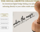 Unbox the Magic Stamp [Large], Self Inking or Wood Rubber Social Media Packaging Stamp for Small Business Mailers, Boxes and Inserts