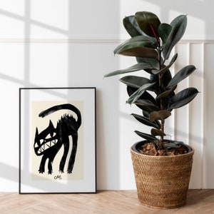Cat Lover Drawing Printable Wall Art Graphic drawing hand drawn minimalistic Print Cat Lover Poster Funny Cat Person Wallart Black Cat