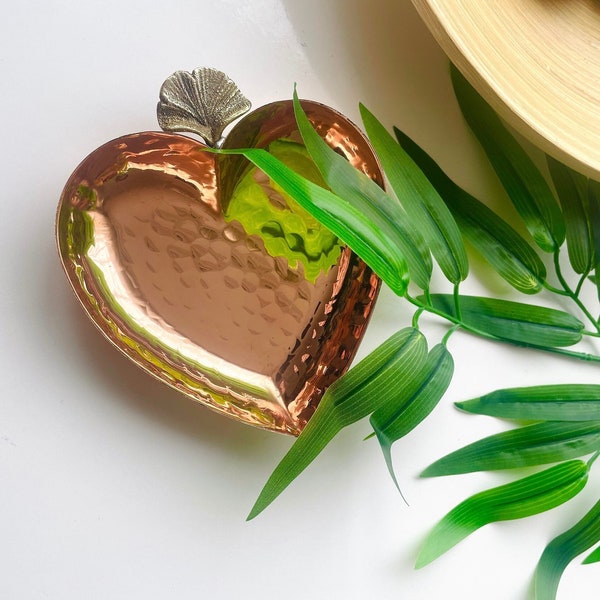 Handmade Heart Copper Bowl, Cookie, Turkish Delight, Breakfast, Wrought copper bowl