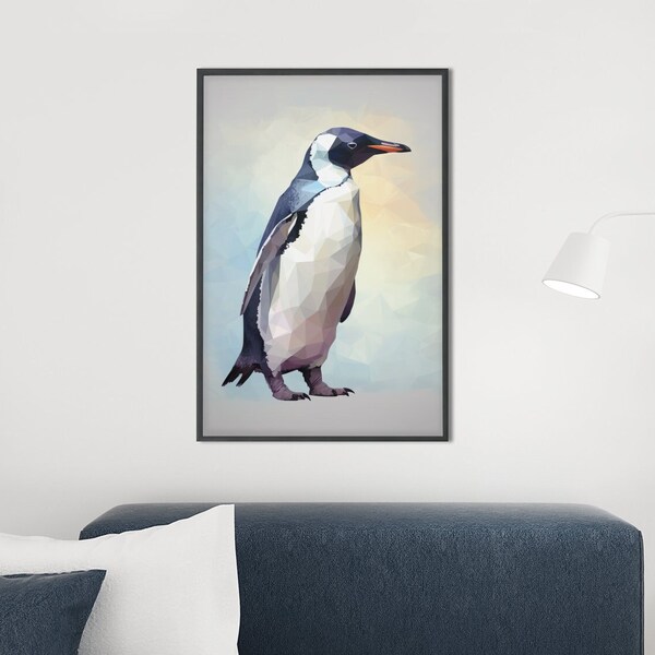 Abstract Penguin Print, Penguin Painting, Penguin Lover Gift, Penguin Art, Home Decor, Wall Art, Penguin, Penguin Poster, Trendy Wall Art