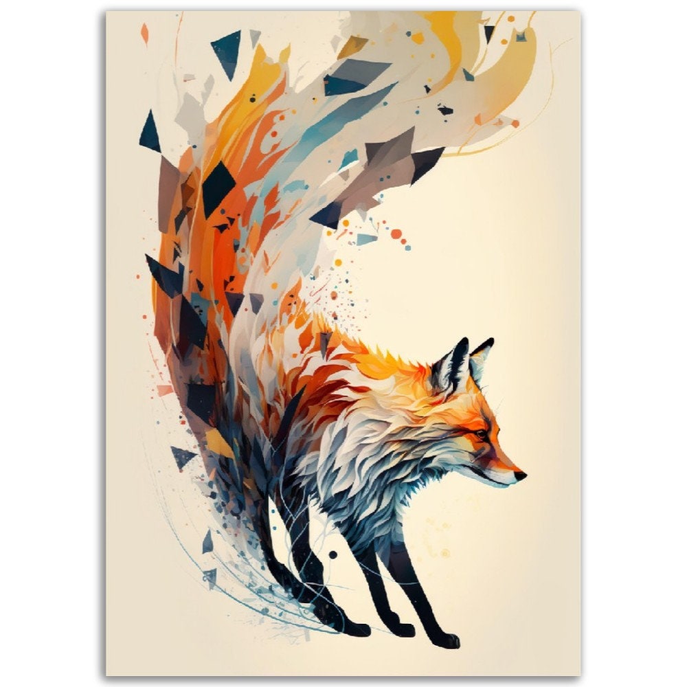 Abstract fox painting deals