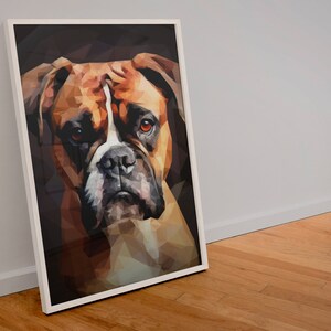 Cubism boxer dog print, abstract art, animal poster, boxer dog painting, dog owner gifts, Christmas gift, home decor, gift for dog owner