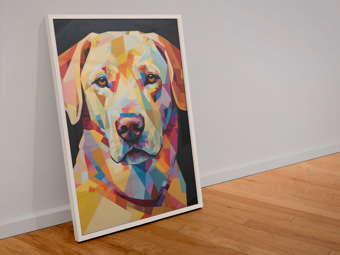 Cubism Labrador Print, Abstract Art, Animal Poster, Labrador Painting ...