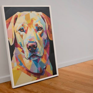 Cubism labrador print, abstract art, animal poster, labrador painting, dog owner gifts, Christmas gift, home decor, gift for dog owner