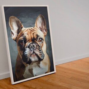 Cubism french bulldog print, abstract art, animal poster, frenchie painting, dog owner gifts, Christmas gift, home decor, gift for dog owner