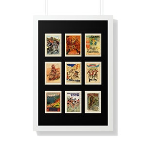 Vintage Cycling Postcards Framed Vertical Poster image 9