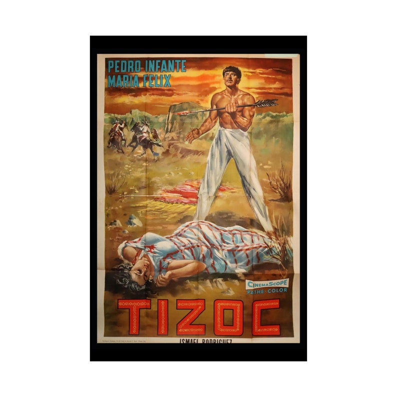 TIZOC, Pedro Infante & María Félix Movie Poster, MEXICO image 7