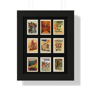 Vintage Cycling Postcards Framed Vertical Poster image 10