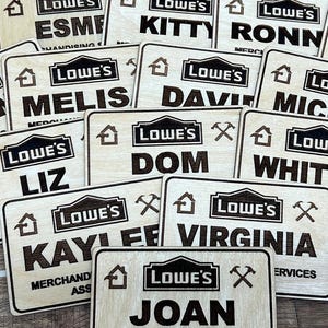 Wood Engraved Name Tags, Personalized & Vest Friendly, Customizable Badges for Events, Gifts, and Teams
