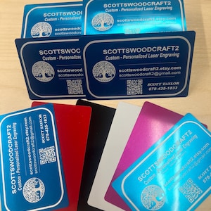 Aluminium visitekaartjes - aangepaste lasergestuurde, opvallende, gegraveerde metalen kaarten voor professionals en ondernemers