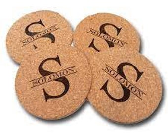 Cork Coasters Custom Engraved