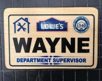 Customizable Lowe's wood 6mm heavy duty Name Plate: Full Color !