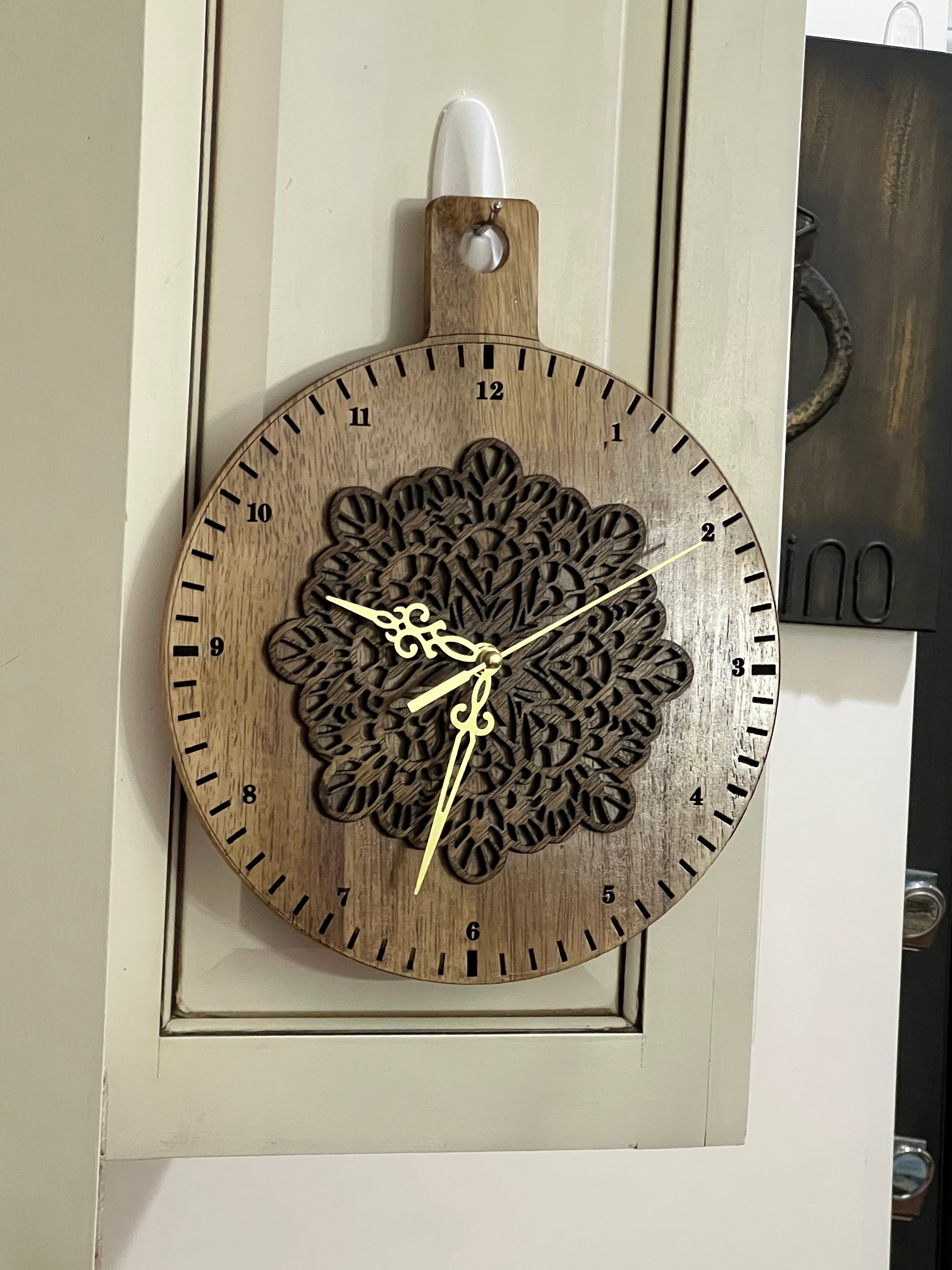 Custom Made Wood Pattern Clock - Etsy