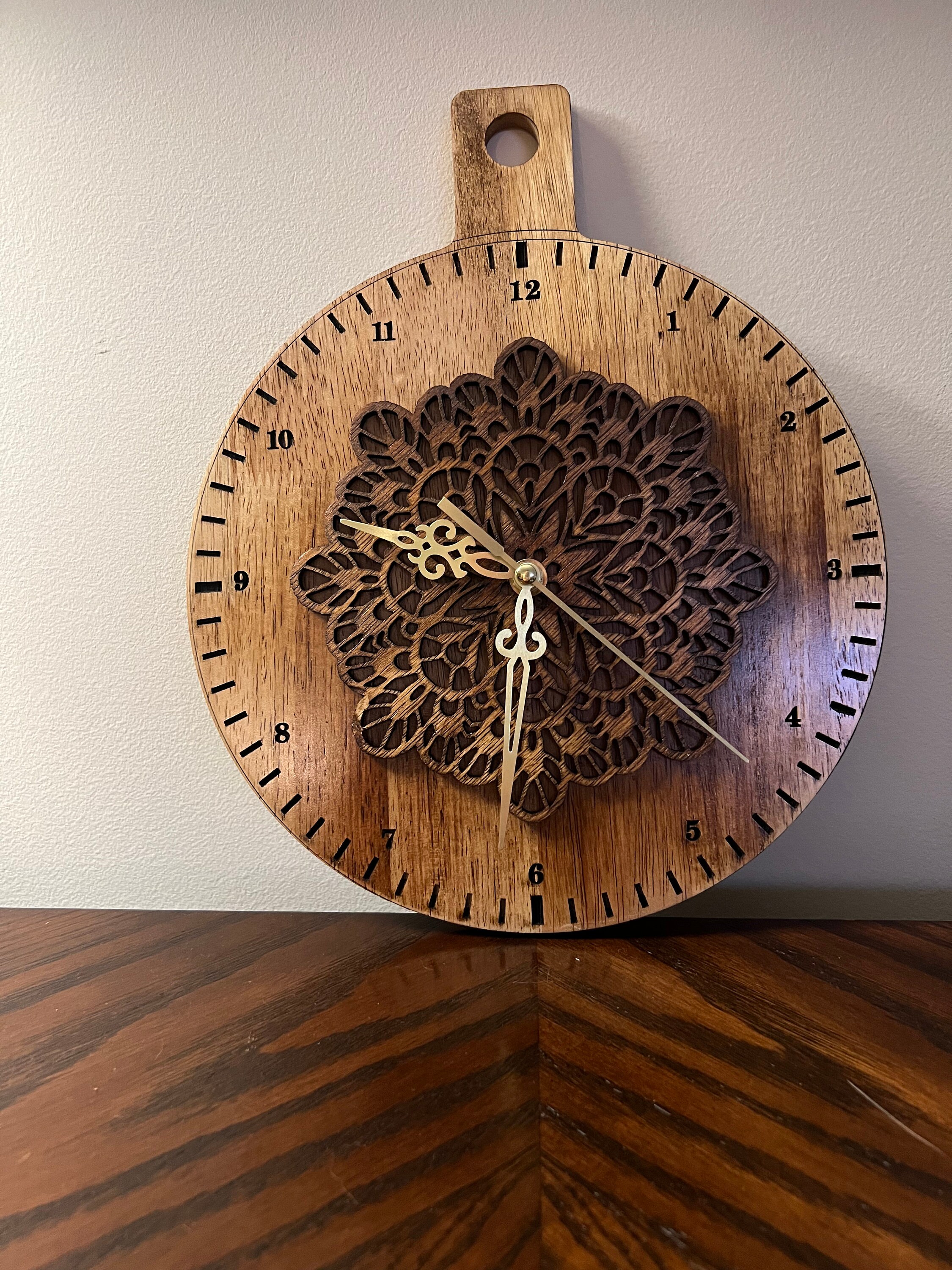 Custom Made Wood Pattern Clock - Etsy