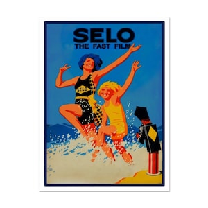 Selo The Fast Film, Vintge Werbeposter für Fotografie Film, Seaside Poster für Fotokamera Film, auf mattem Papier oder gerollter Leinwand